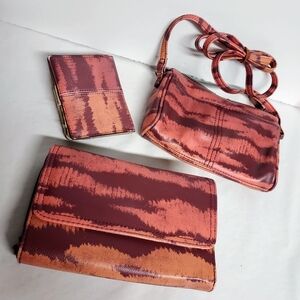 Women's Coral Pattern Crossbody and Wallet Set